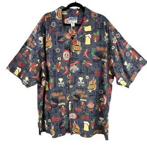 Big Dogs Hawaiian Shirt Size 2X BBQ Master Grill Spicy Camp